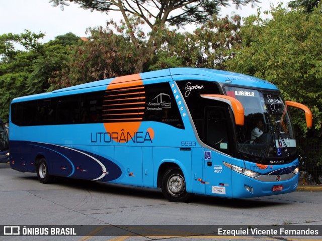 Litorânea Transportes Coletivos 5983 na cidade de São Paulo, São Paulo, Brasil, por Ezequiel Vicente Fernandes. ID da foto: 9203480.