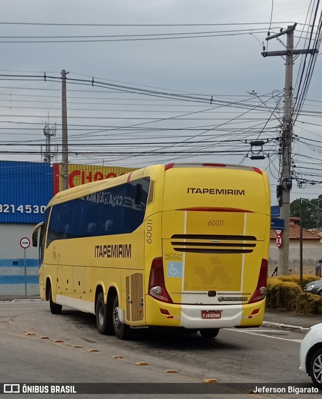 Viação Itapemirim 60011 na cidade de São José dos Campos, São Paulo, Brasil, por Jeferson Bigarato. ID da foto: 9207367.