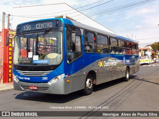 Auto Viação Ouro Verde 2302 na cidade de Sumaré, São Paulo, Brasil, por Henrique Alves de Paula Silva. ID da foto: 9206400.