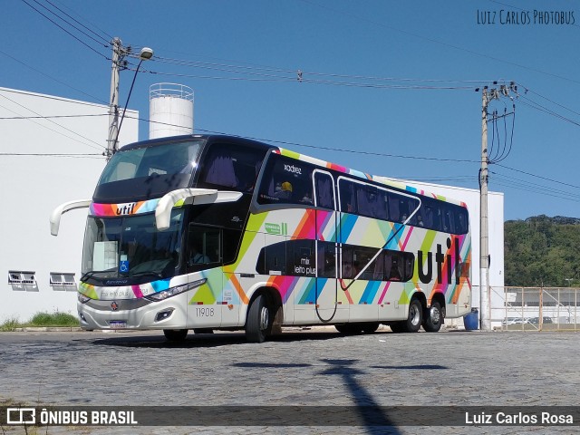 UTIL - União Transporte Interestadual de Luxo 11908 na cidade de Juiz de Fora, Minas Gerais, Brasil, por Luiz Carlos Rosa. Número da foto: #9204404.