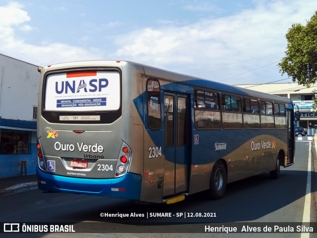 Auto Viação Ouro Verde 2304 na cidade de Sumaré, São Paulo, Brasil, por Henrique Alves de Paula Silva. Número da foto: #9206402.