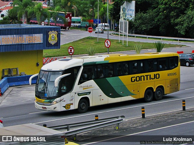 Empresa Gontijo de Transportes 18595 na cidade de Aparecida, São Paulo, Brasil, por Luiz Krolman. ID da foto: 9205451.