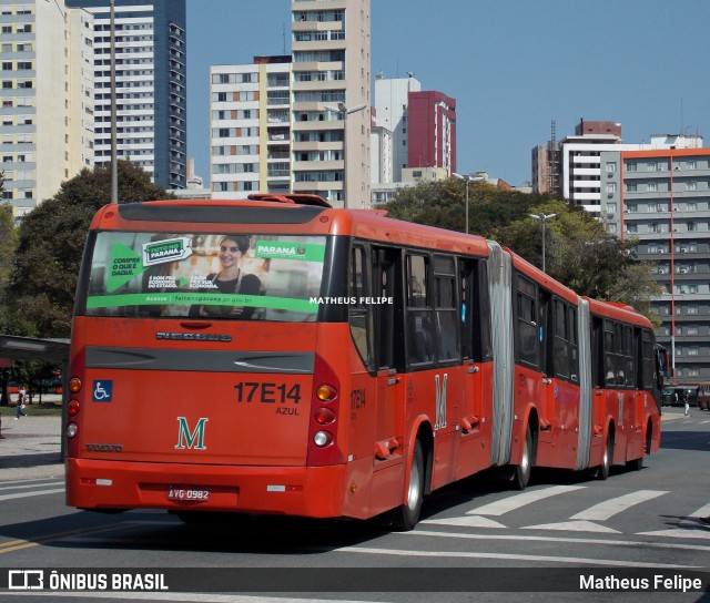 Expresso Azul 17E14 na cidade de Curitiba, Paraná, Brasil, por Matheus Felipe. Número da foto: #9207843.