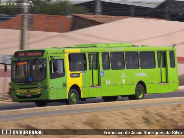 Transcol Transportes Coletivos 04449 na cidade de Teresina, Piauí, Brasil, por Francisco de Assis Rodrigues da Silva. Número da foto: #9210011.