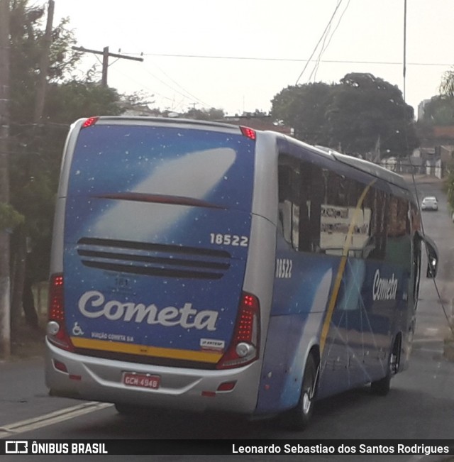 Viação Cometa 18522 na cidade de Campinas, São Paulo, Brasil, por Leonardo Sebastiao dos Santos Rodrigues. Número da foto: #9210792.