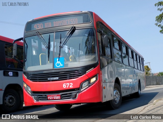 TUSMIL - Transporte Urbano São Miguel 672 na cidade de Juiz de Fora, Minas Gerais, Brasil, por Luiz Carlos Rosa. ID da foto: 9210659.