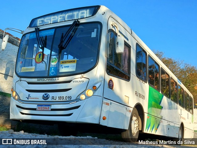 Viação Pinheiral RJ 189.019 na cidade de Pinheiral, Rio de Janeiro, Brasil, por Matheus Martins da Silva. Número da foto: #9210911.