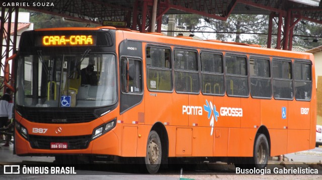 VCG - Viação Campos Gerais 1387 na cidade de Ponta Grossa, Paraná, Brasil, por Busologia Gabrielística. Número da foto: #9214185.