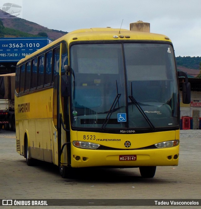 Viação Itapemirim 8523 na cidade de Manhuaçu, Minas Gerais, Brasil, por Tadeu Vasconcelos. ID da foto: 9214434.