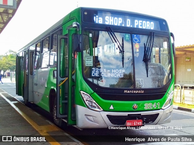 VB Transportes e Turismo 3241 na cidade de Campinas, São Paulo, Brasil, por Henrique Alves de Paula Silva. Número da foto: #9216883.