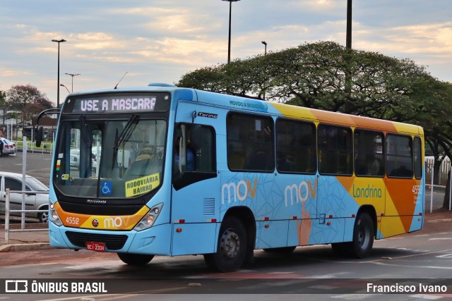 TCGL - Transportes Coletivos Grande Londrina 4552 na cidade de Londrina, Paraná, Brasil, por Francisco Ivano. Número da foto: #9139778.