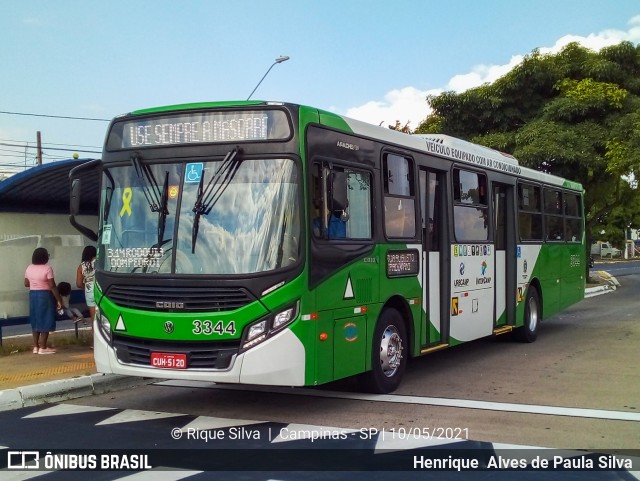 VB Transportes e Turismo 3344 na cidade de Campinas, São Paulo, Brasil, por Henrique Alves de Paula Silva. ID da foto: 9138080.