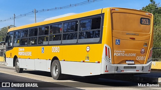 Companhia Carris Porto-Alegrense 0080 na cidade de Porto Alegre, Rio Grande do Sul, Brasil, por Max Ramos. ID da foto: 9137908.