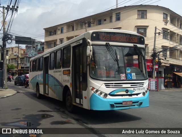 Auto Viação Vera Cruz - Belford Roxo RJ 112.275 na cidade de Rio de Janeiro, Rio de Janeiro, Brasil, por André Luiz Gomes de Souza. ID da foto: 9221435.