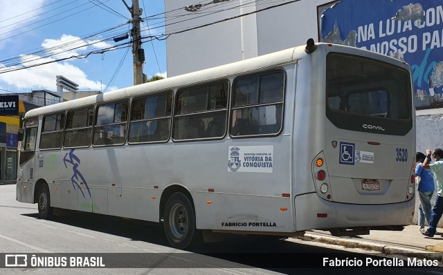 Viação Rosa Vitória da Conquista 3520 na cidade de Vitória da Conquista, Bahia, Brasil, por Fabrício Portella Matos. ID da foto: 9222730.