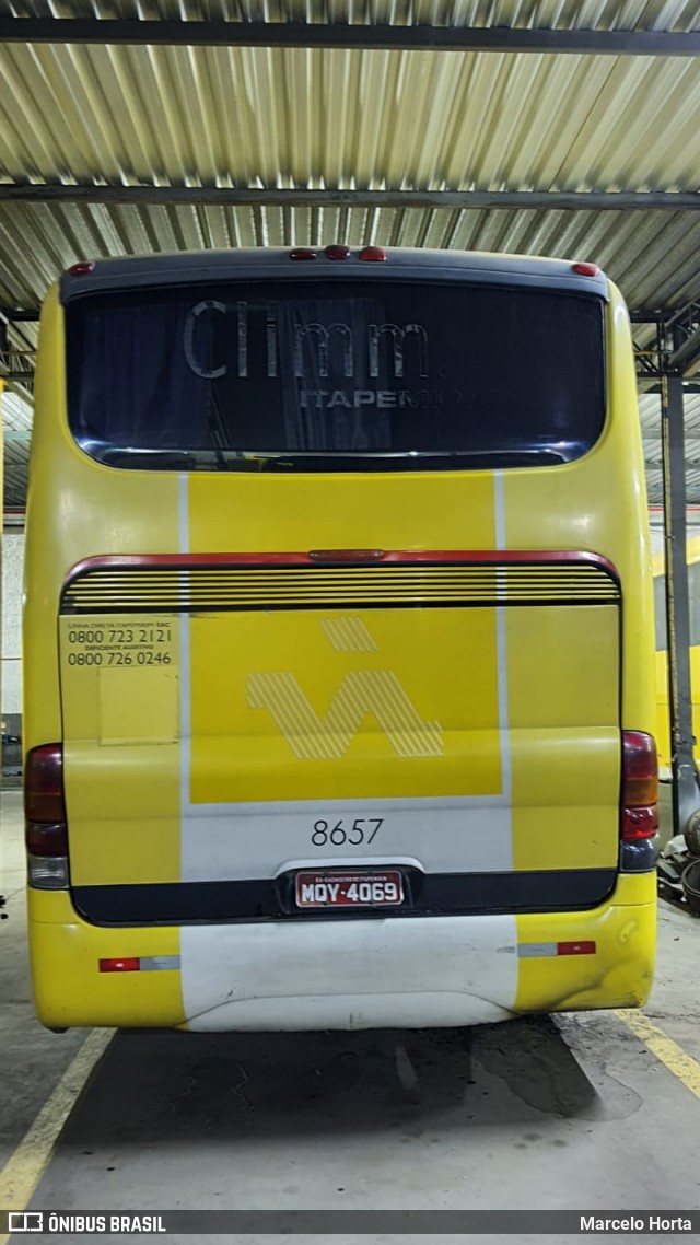 Viação Itapemirim 8657 na cidade de São Paulo, São Paulo, Brasil, por Marcelo Horta. Número da foto: #9223829.