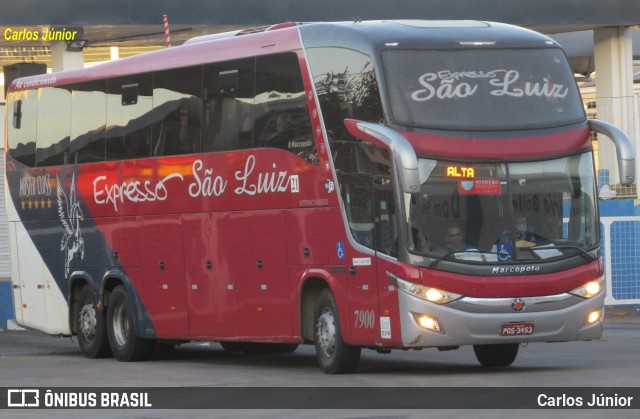 Expresso São Luiz 7900 na cidade de Goiânia, Goiás, Brasil, por Carlos Júnior. ID da foto: 9142300.