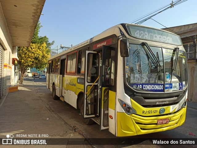 Viação Nilopolitana RJ 123.121 na cidade de Nova Iguaçu, Rio de Janeiro, Brasil, por Walace dos Santos. ID da foto: 9140595.