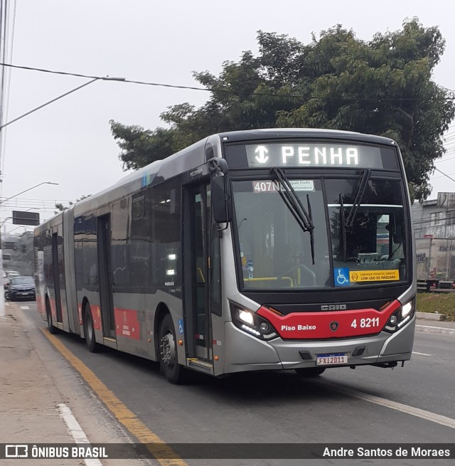 Express Transportes Urbanos Ltda 4 8211 na cidade de São Paulo, São Paulo, Brasil, por Andre Santos de Moraes. ID da foto: 9142091.