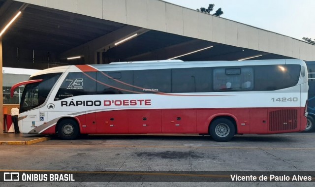 Rápido D´Oeste 14240 na cidade de Ribeirão Preto, São Paulo, Brasil, por Vicente de Paulo Alves. Número da foto: #9144796.