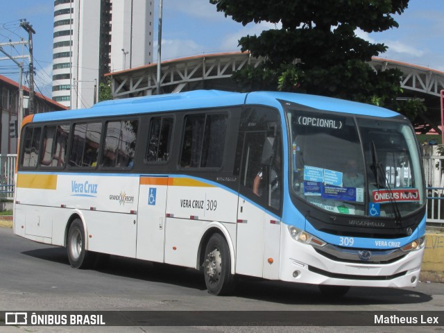 Expresso Vera Cruz 309 na cidade de Recife, Pernambuco, Brasil, por Matheus Lex. Número da foto: #9143996.