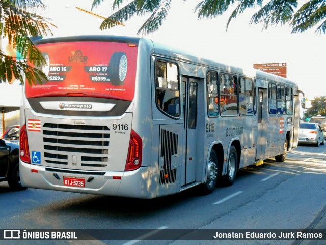 BluMob - Concessionária de Transporte Urbano de Blumenau 9116 na cidade de Blumenau, Santa Catarina, Brasil, por Jonatan Eduardo Jurk Ramos. ID da foto: 9145220.