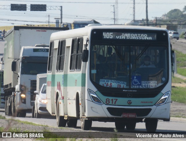 Viação Mirim 817 na cidade de Jaboatão dos Guararapes, Pernambuco, Brasil, por Vicente de Paulo Alves. ID da foto: 9151994.