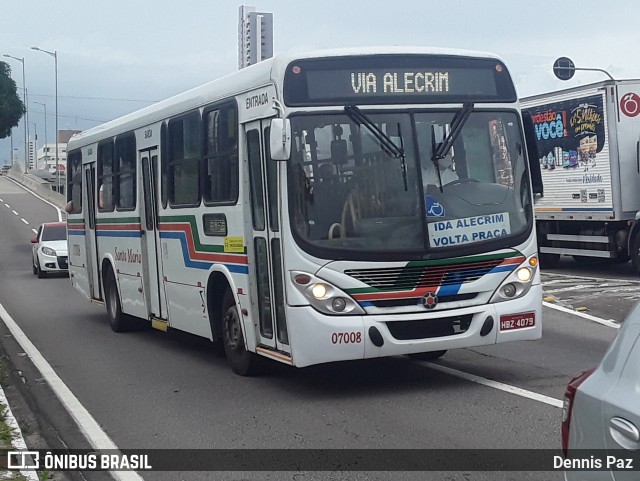 Auto Ônibus Santa Maria Transporte e Turismo 07008 na cidade de Natal, Rio Grande do Norte, Brasil, por Dennis Paz. ID da foto: 9152324.