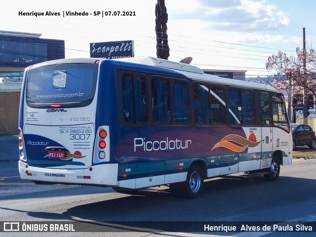 Piccolotur Transportes Turísticos 3007 na cidade de Vinhedo, São Paulo, Brasil, por Henrique Alves de Paula Silva. Número da foto: #9158069.