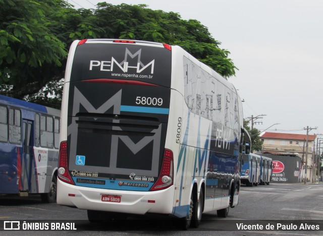 Empresa de Ônibus Nossa Senhora da Penha 58009 na cidade de São José dos Campos, São Paulo, Brasil, por Vicente de Paulo Alves. Número da foto: #9156979.