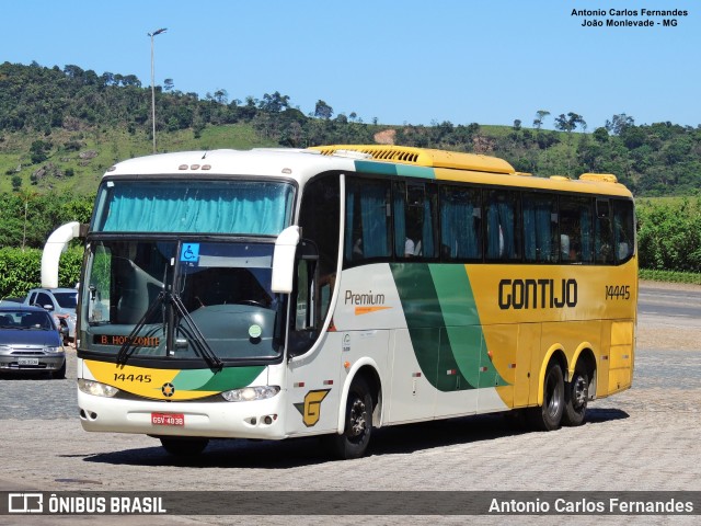 Empresa Gontijo de Transportes 14445 na cidade de João Monlevade, Minas Gerais, Brasil, por Antonio Carlos Fernandes. ID da foto: 9226489.