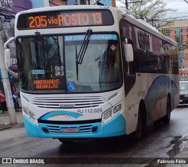 Auto Viação Vera Cruz - Belford Roxo RJ 112.029 na cidade de Nova Iguaçu, Rio de Janeiro, Brasil, por Fabrício Félix. ID da foto: 9227276.