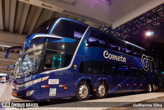 Viação Cometa 18303 na cidade de Santos, São Paulo, Brasil, por Guilherme Silva. Número da foto: #9227005.