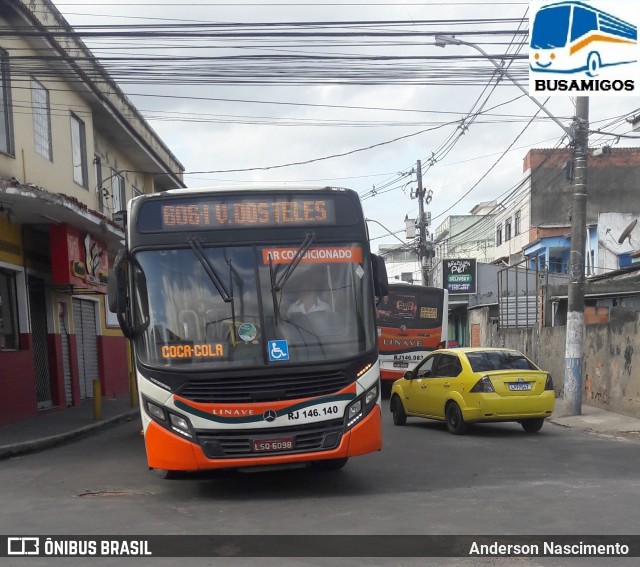 Linave Transportes RJ 146.140 na cidade de São João de Meriti, Rio de Janeiro, Brasil, por Anderson Nascimento . ID da foto: 9258292.