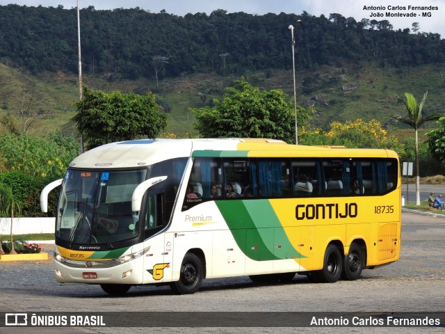 Empresa Gontijo de Transportes 18735 na cidade de João Monlevade, Minas Gerais, Brasil, por Antonio Carlos Fernandes. ID da foto: 9256963.