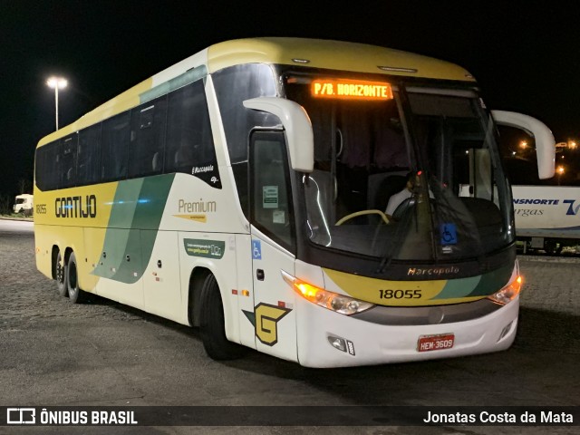 Empresa Gontijo de Transportes 18055 na cidade de João Monlevade, Minas Gerais, Brasil, por Jonatas Costa da Mata. ID da foto: 9257165.