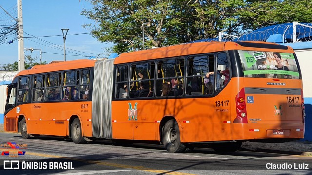 Viação Santo Ângelo 18417 na cidade de Curitiba, Paraná, Brasil, por Claudio Luiz. Número da foto: #9260386.