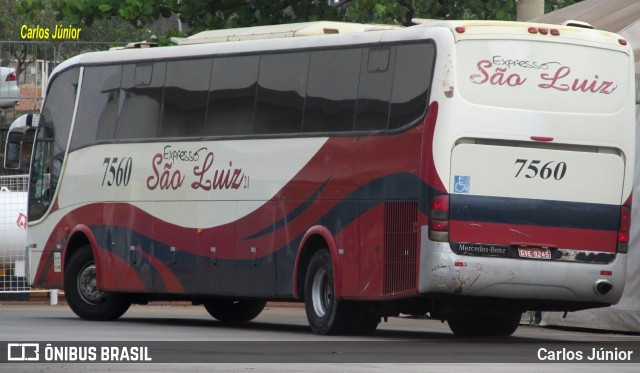 Expresso São Luiz 7560 na cidade de Goiânia, Goiás, Brasil, por Carlos Júnior. Número da foto: #9261645.
