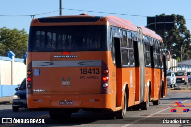 Viação Santo Ângelo 18413 na cidade de Curitiba, Paraná, Brasil, por Claudio Luiz. Número da foto: #9260390.