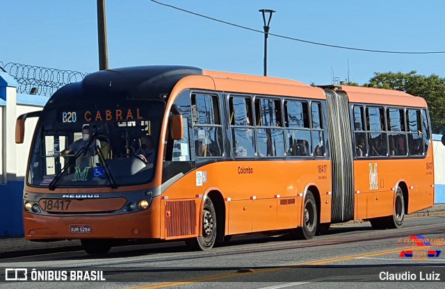 Viação Santo Ângelo 18417 na cidade de Curitiba, Paraná, Brasil, por Claudio Luiz. Número da foto: #9260381.