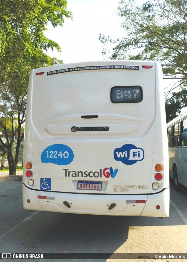 Viação Praia Sol 12240 na cidade de Serra, Espírito Santo, Brasil, por Danilo Moraes. Número da foto: #9265406.