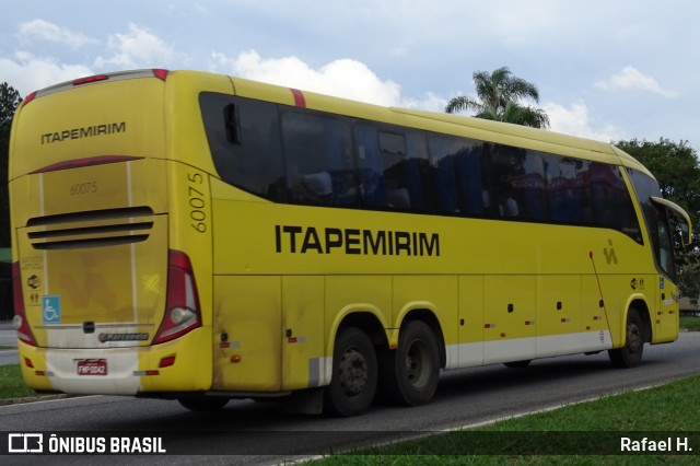 Viação Itapemirim 60075 na cidade de Barra do Piraí, Rio de Janeiro, Brasil, por Rafael H.. ID da foto: 9272671.