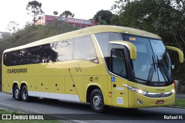 Viação Itapemirim 60015 na cidade de Barra do Piraí, Rio de Janeiro, Brasil, por Rafael H.. ID da foto: 9271335.