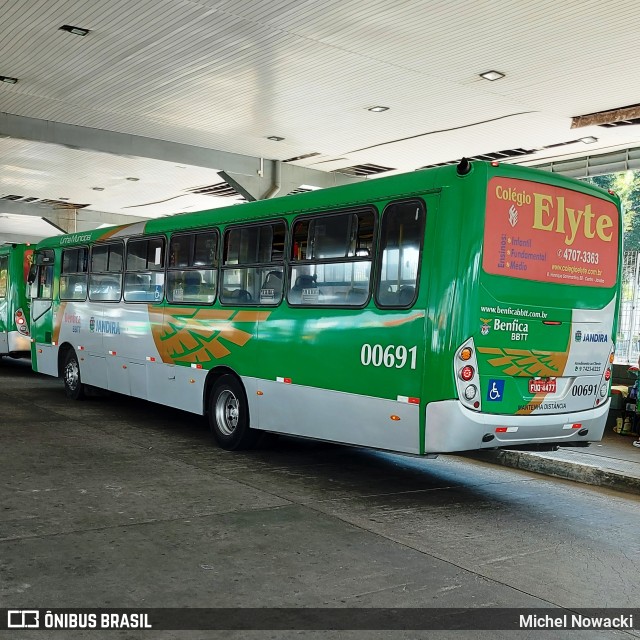 BBTT - Benfica Barueri Transporte e Turismo 00691 na cidade de Jandira, São Paulo, Brasil, por Michel Nowacki. ID da foto: 9270948.