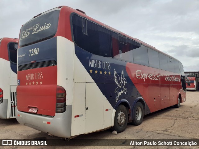 Expresso São Luiz 7280 na cidade de Cuiabá, Mato Grosso, Brasil, por Ailton Paulo Schott Conceição. ID da foto: 9272820.