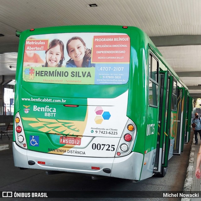 BBTT - Benfica Barueri Transporte e Turismo 00725 na cidade de Jandira, São Paulo, Brasil, por Michel Nowacki. ID da foto: 9274216.