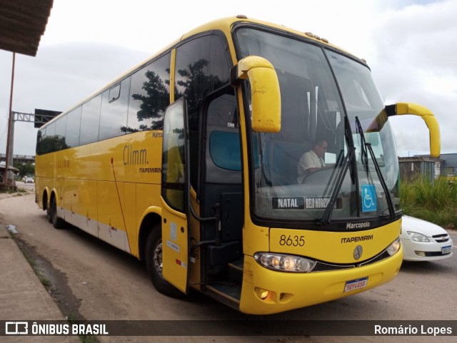 Viação Itapemirim 8635 na cidade de Goiana, Pernambuco, Brasil, por Romário Lopes. Número da foto: #9274223.
