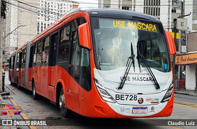 Transporte Coletivo Glória BE728 na cidade de Curitiba, Paraná, Brasil, por Claudio Luiz. ID da foto: 9274100.