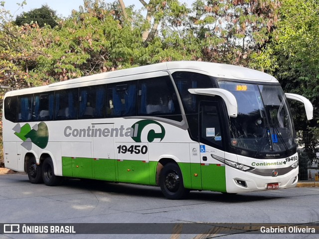 Viação Continental de Transportes 19450 na cidade de São Paulo, São Paulo, Brasil, por Gabriel Oliveira. ID da foto: 9276960.