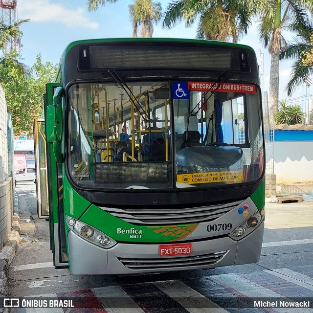 BBTT - Benfica Barueri Transporte e Turismo 00709 na cidade de Jandira, São Paulo, Brasil, por Michel Nowacki. ID da foto: 9277732.